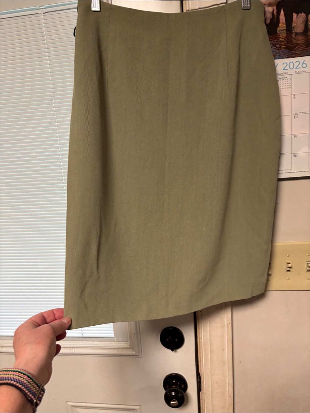 Burberry authentic  Olive Pencil Skirt  fully lined  size 12 women’s